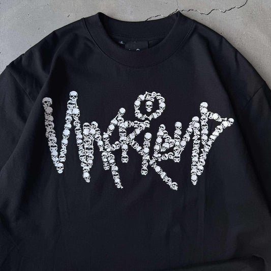 BOXY UNF SHIRT - SKULL LOGO