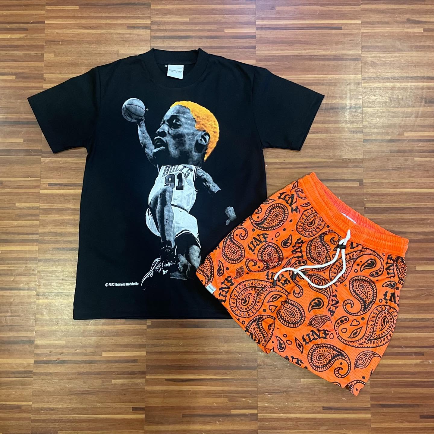 UNF ORANGE BANDANA MESH SHORTS