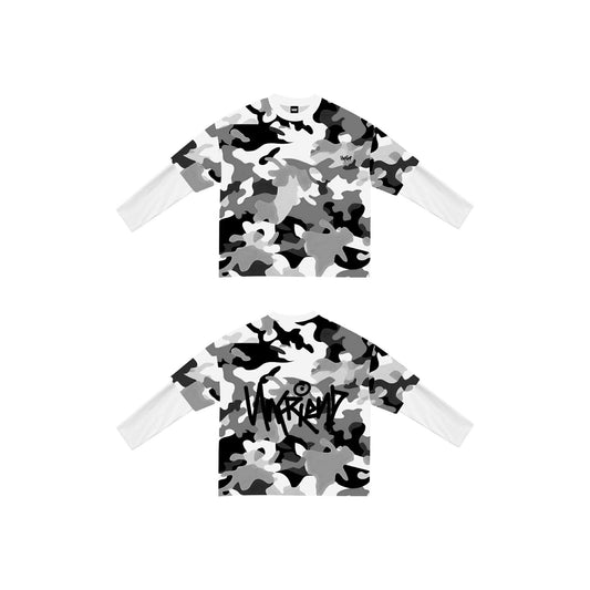 Unfriend L/S WhiteCamu Waffle
