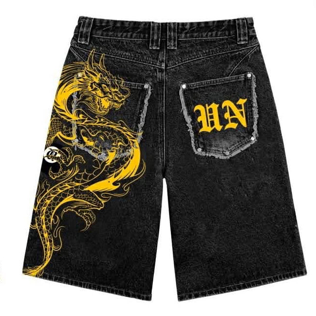 UNFRIEND DRAGON DENIM SHORTS