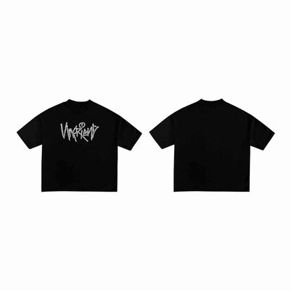 BOXY UNF SHIRT - SKULL LOGO