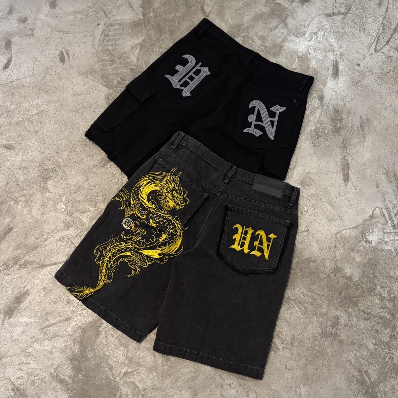 UNFRIEND DRAGON DENIM SHORTS